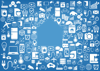 Aufkleber - Smart home automation vector background