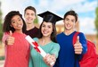 © BillionPhotos.com - Academic. Education concept - happy girl in graduation cap with