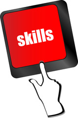 Poster - skills message on enter key of keyboard vector