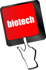 Poster - bio tech message on enter key of keyboard vector