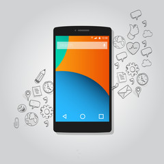 Aufkleber - smart phone function icon concept vector