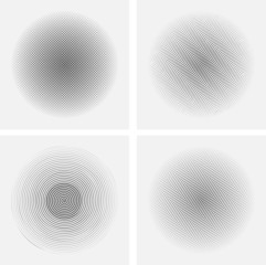 Poster - Set of striped abstract forms.