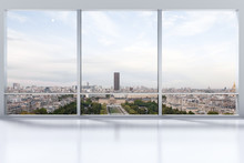 Large Clean Designer Office Window To Skyline
