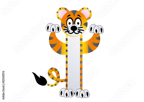 Naklejka - mata magnetyczna na lodówkę Tygrys,zoo,kot,miarka,naklejka,dżungla
