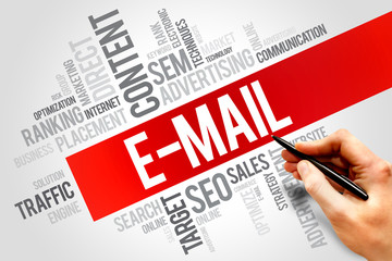 Poster - E-MAIL word cloud, business concept