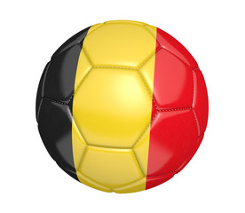 Wall Mural - Soccer ball, or football, with the country flag of Belgium