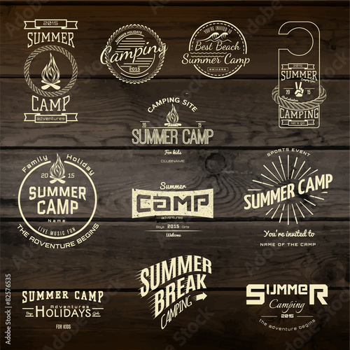 Fotografía Summer camp badges logos and labels for any use