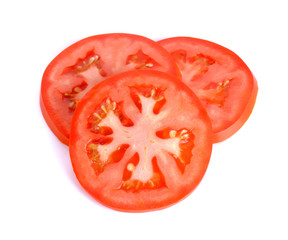 Wall Mural - Slice tomato isolated on the white background