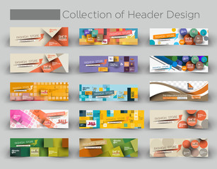 mega collection modern horizontal banner & header template.