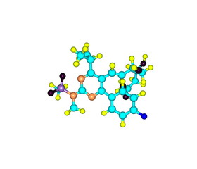 Sticker - Rosuvastatin molecule isolated on white