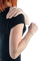 Woman with shoulder pain