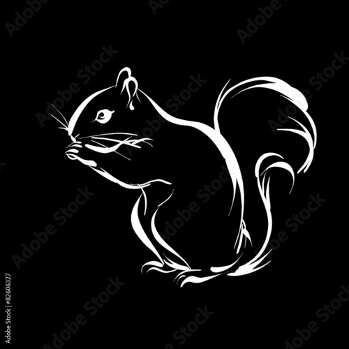 Ecureuil Noir Et Blanc Stock Vector Adobe Stock Ecureuil Noir Et Blanc Stock Vector Adobe Stock