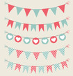 Cute bunting set baby pastel red and green