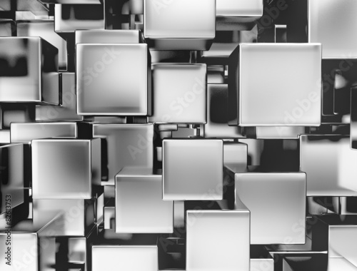Fototapeta na wymiar 3d abstract metallic cubes background