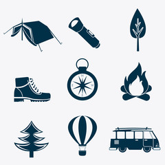 Wall Mural - Camping design.