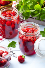 Wall Mural - Homemade preserves, prepare compote of strawberries.