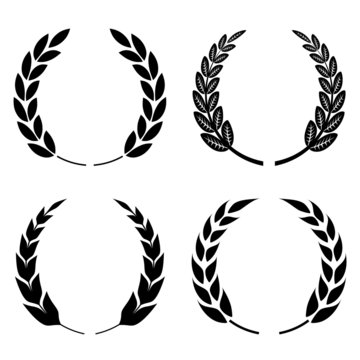 Laurel wreath icons set