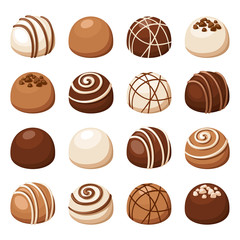 set of chocolate candies. vector illustration.