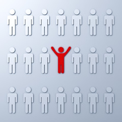 Fototapete - Stand out from the crowd and different concept 