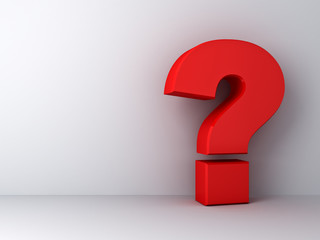 Leinwandbilder - Red question mark on white background