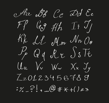Hand drawn alphabet made in vector isolated