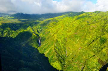 Poster - Stunning aerial view of spectacular jungles, Kauai