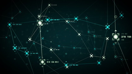 Network Data Points Blue