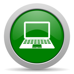 Poster - computer green glossy web icon