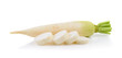 Daikon radishes  on white background