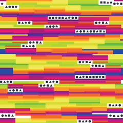 Aufkleber - Colorful seamless pattern with geometric shapes