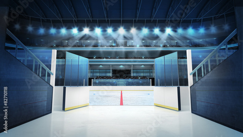 Dekoracja na wymiar  stadion-hokejowy-z-otwartymi-drzwiami-prowadzacymi-na-lod