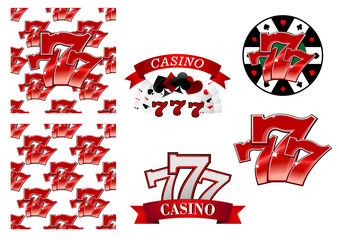 Wall Mural - Casino and gambling emblems or badges