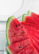 chopped watermelon on a plate