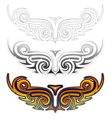 Wall Mural - Ethnic wings tattoo set