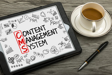 Wall Mural - cms concept: content management system