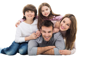 Wall Mural - Happy family with two kids