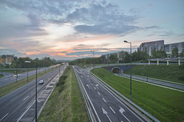 Highway road in the city