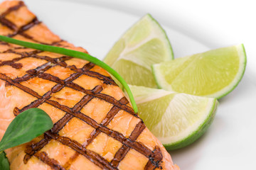 Wall Mural - Grilled salmon steak 