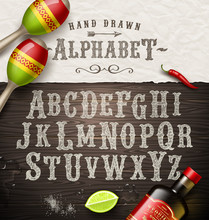 Hand Drawn Vintage Alphabet - Old Mexican Signboard Style Font