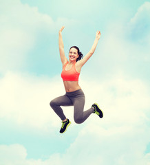 Sticker - sporty teenage girl jumping in sportswear