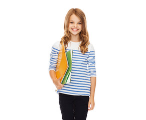 Wall Mural - child holding colorful folders