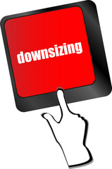 Poster - cloud icon with downsizing word on computer keyboard key vector