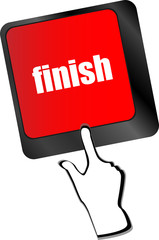 Poster - finish button on black internet computer keyboard vector