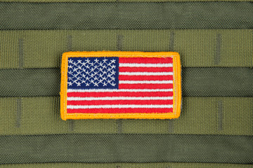 American flag patch on U.S. military combat uniform