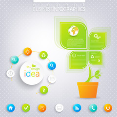 Poster - Modern green infographic design with place for your text