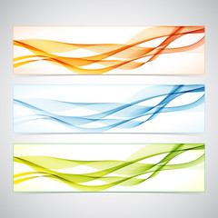 Poster - Set of colorful  banners with curved lines. Vector illustration