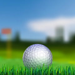Wall Mural - golf ball on teeing area
