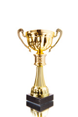 Wall Mural - gold cup trophy isolated on white