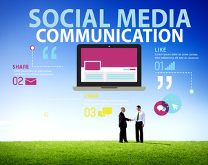 Wall Mural - Social Media Social Networking Technology Connection Concept