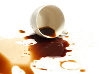 Coffee Spill Stain Accident White Background